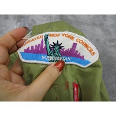 Vintage Boy Scouts of America Shirt Boys Large Official Uniform Patches 60s NY