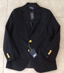 Lands’ End Boys School Regular Fit Hopsack Blazer Size 10 Black New With Tag