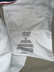 NWOT French Toast Adj Waist Pants Khaki Tan Size 16 School Uniform Power Knee