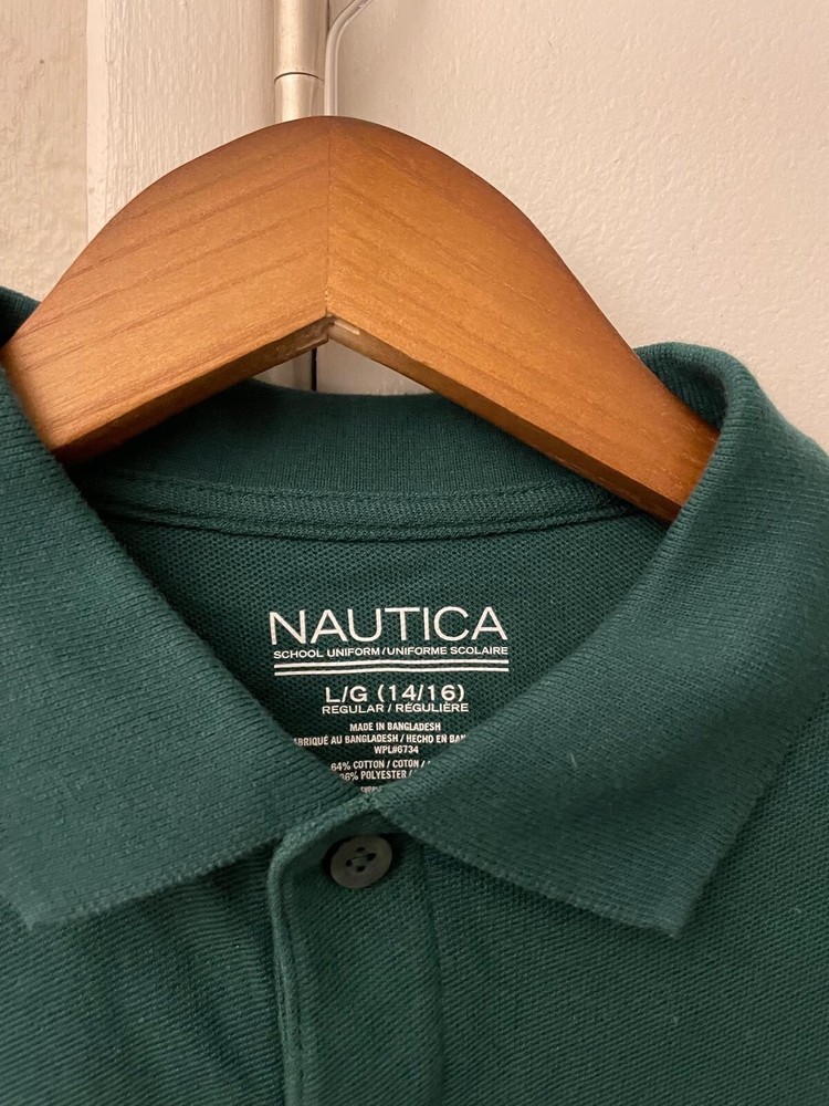Nautica School Uniform US Size Large /Green (14/16) Long Sleeve New