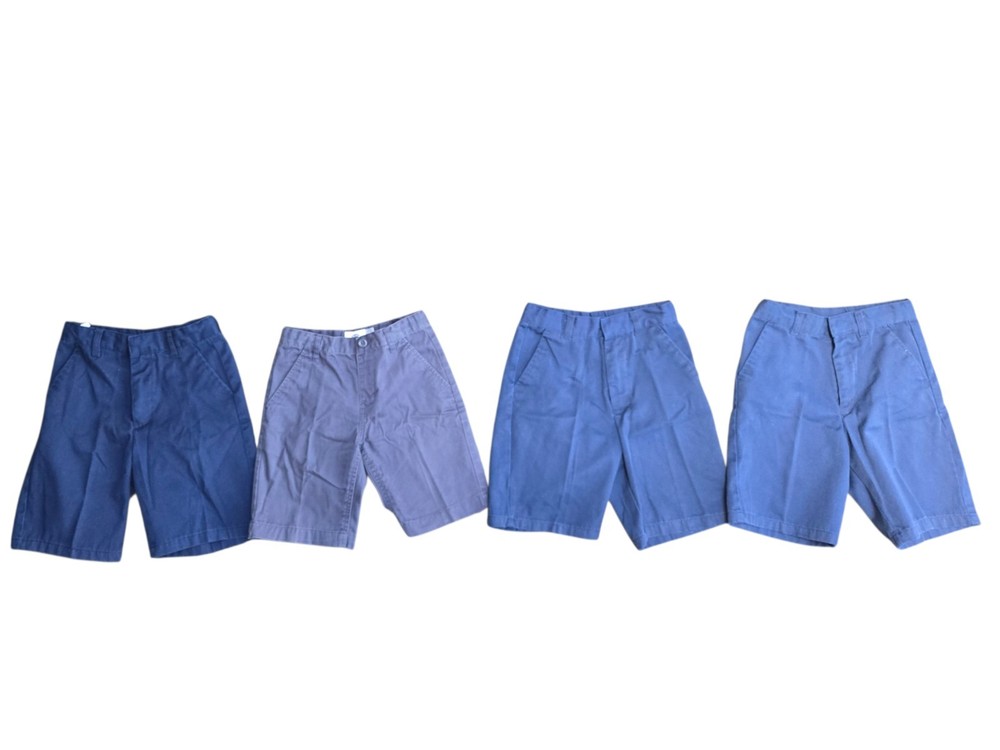 Lot of 4 Boys School Uniform Shorts Size 7 Navy Blue Old Navy & Authentic Galaxy