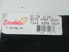 NEW BOYS UNIFORM PREP SHORTS SCHOOLBELLES 29″ WAIST PLEATED NAVY BLUE USA MADE