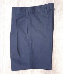 School Apparel Pleated Shorts Navy Boys Size 6 Regular Fit