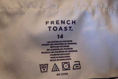 Lot of 3 French Toast Boys Uniform Pull-On Twill Shorts, Navy, Size 14