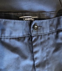 Lands End Navy Blue Flat Front School Uniform Shorts Size 18S Adjustable Waist