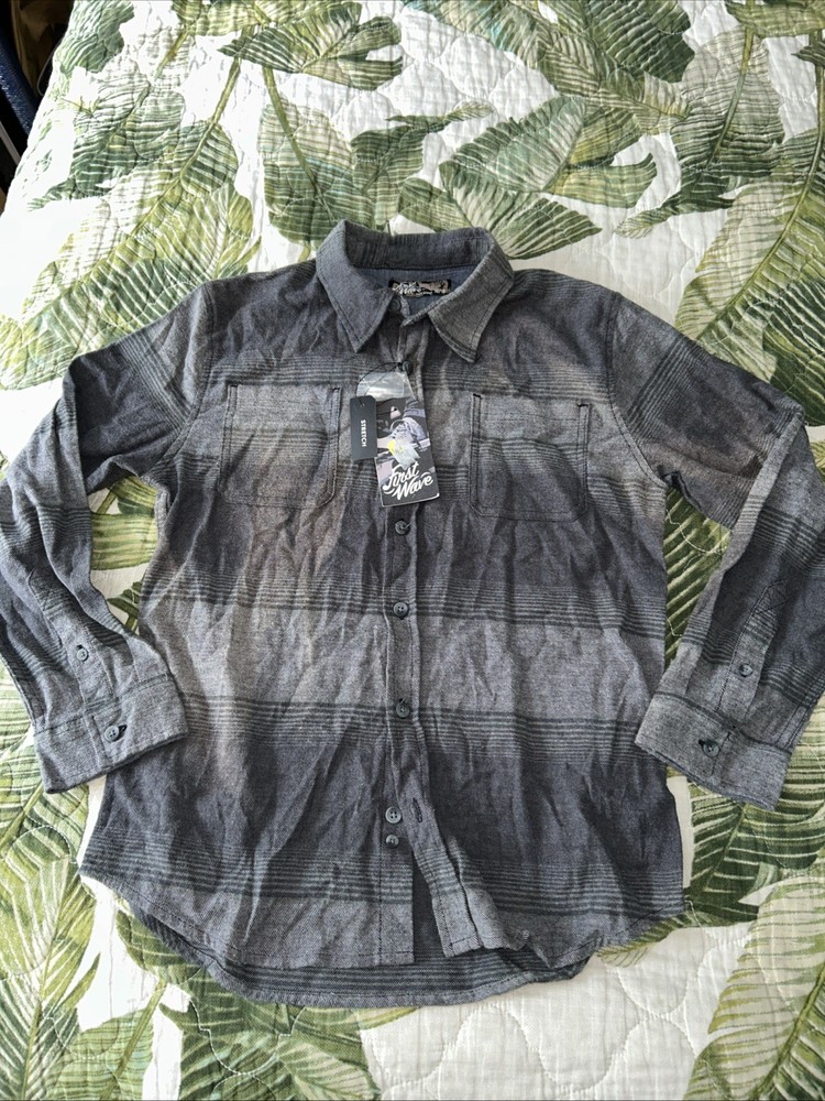 NEW NWT YOUTH Flannel SHIRT First Wave Long SLEEVE Boys