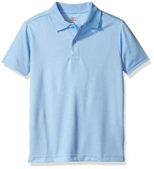 NEW Dockers Boys’ Short Sleeve Performance Polo, Lt Blue, Large (7), FREE SHIP