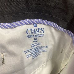 Chaps NWT Boys’ School Approved Black Pleated Front Pants Size 10 Slim