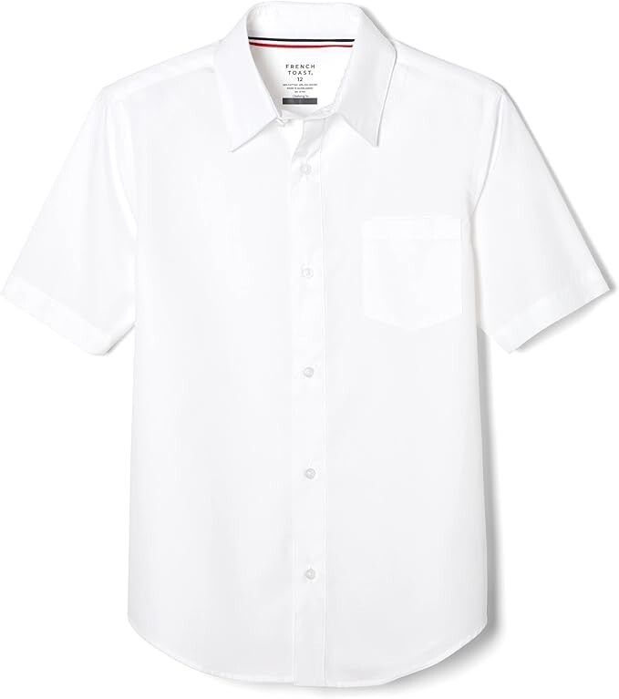 FRENCH TOAST BOYS SCHOOL UNIFORM DRESS SHIRT SHORT SLEEVE POCKET WHITE 3 LOT 16