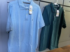 Nautica Big Boys’ Short-Sleeve Anchor Deck Polo Shirts 2pk Medium (8-10) Blues