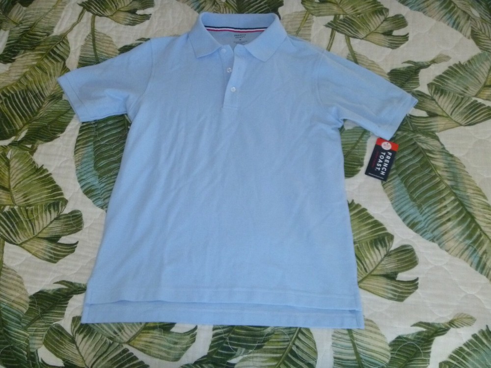 NEW NWT YOUTH FRENCH TOAST POLO GOLF SHIRT SHORT SLEEVE SCHOOL UNIFORM BLUE