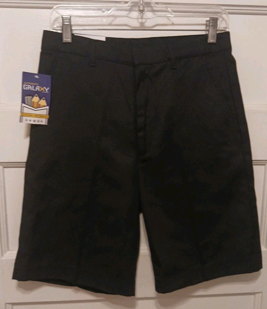 Nwts Authentic Galaxy School Uniform Boy’s Size 16 Black Adj Waist Shorts