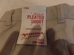 Boys, Arizona Jeans, School Uniform Shorts, Size: 4, Pleated, Khaki, NWT