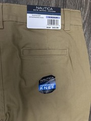 Nautica Pants Boys 18 Khaki School Uniform Reinforced Knee Performance Stretch