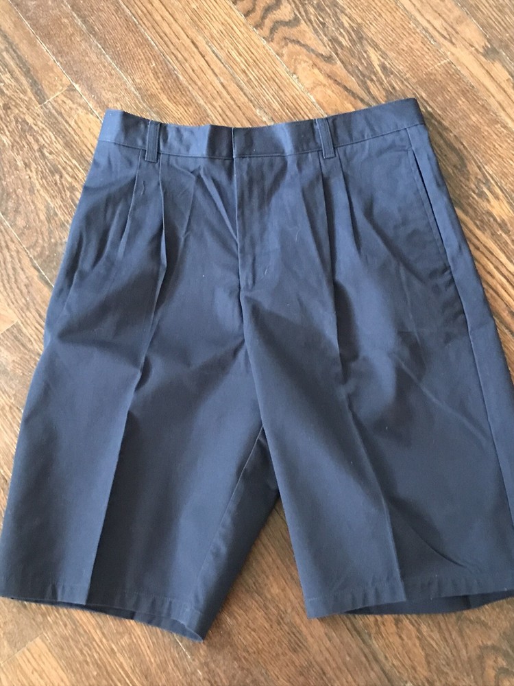 French Toast School Uniform Boys Navy Short Size 18 Husky Pleated Front