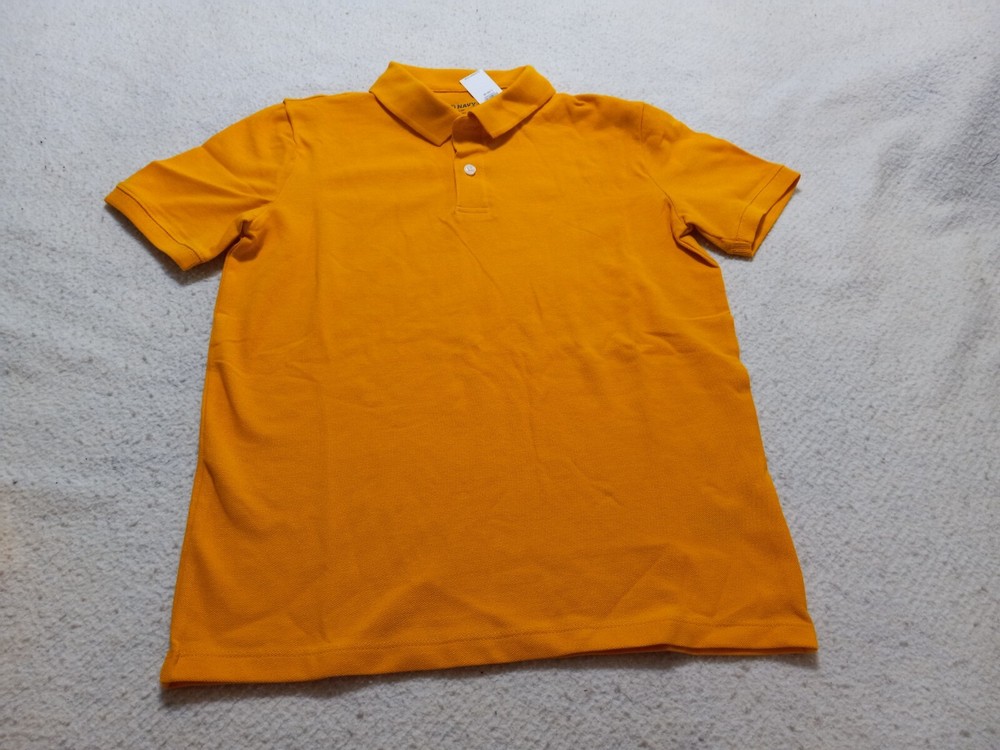 NWT Lot 3 Sun Flare Gold Large 10-12 Old Navy Built-In Flex Pique Uniform Polo