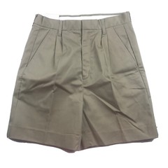 Authentic School Uniform Shorts Boys 18 Beige Elastic Waist Pleated Front NWT