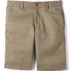 LANDS END Khaki School Uniform Plain Front Cotton Chino Shorts Boys 20 NEW