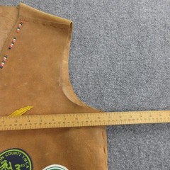 Vintage YMCA Y-Indian Guides Vest Youth Medium Suede Marin County Patches 70s