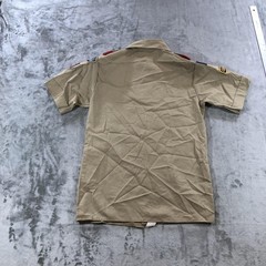 Vintage Boy Scouts Of America Shirt Youth Large Tan Uniform Patches USA 2000s