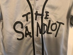 Boy’s The Sandlot Gray & Black Baseball Jersey #30 Rodriguez Size YTH S 8