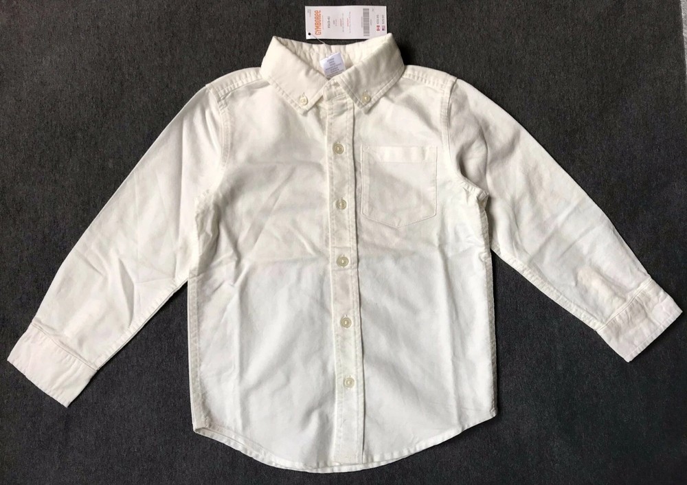 GYMBOREE NWT Back to School Uniform White Oxford Dress Shirt size XS 3-4 years