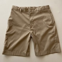 Mills Uniform Boys Poly-Performance Khaki Flat Front Shorts : 18R : 7”