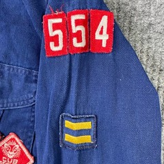 Boy Scouts of America Uniform Shirt Kids Blue Cub Scout Patches Vintage Outdoors
