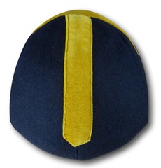 Navy & Gold Wool Flannel / Velvet School Cap + Embroided Badge