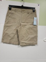 Cat & Jack Boys School Uniform Khaki Shorts Beige Stretch Sz 12 Husky NWT