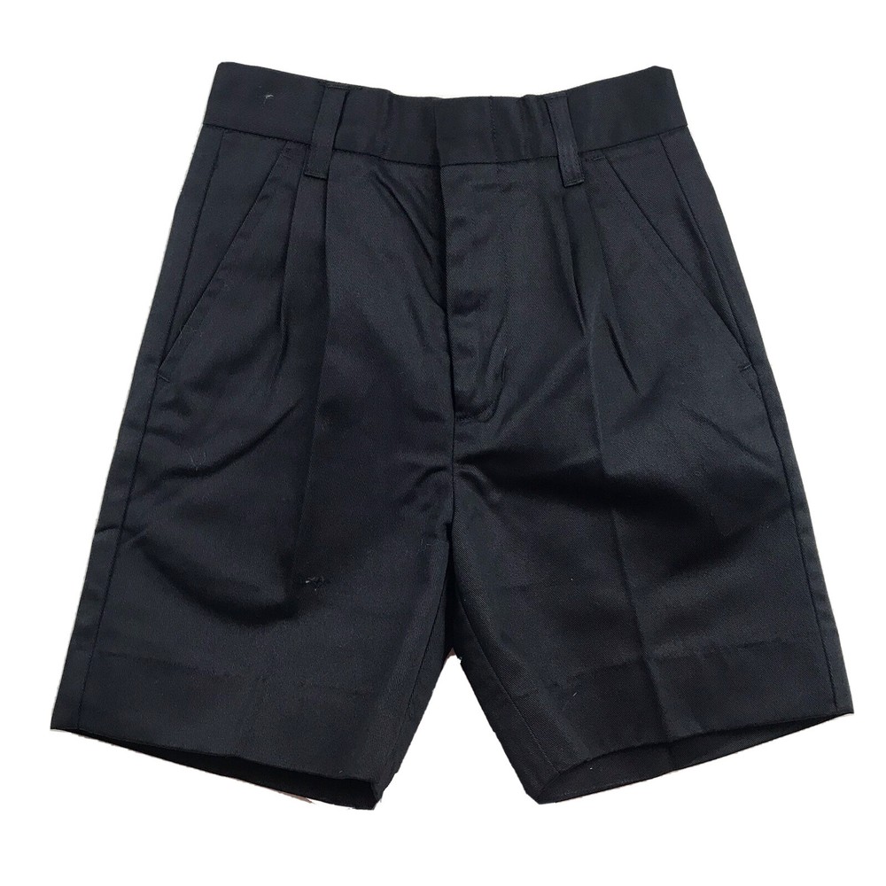 Authentic School Uniform Shorts Boys 6 Black Elastic Waist Pleated Front NWT