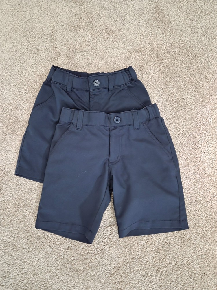 Lot of 2 Boys French Toast Navy Performance Uniform Shorts, Size 5