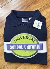 NEW Universal School Uniform Boys Navy Long Sleeve Polo Shirt Size 18 Husky