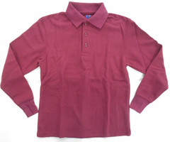Boys R/K Maroon Long Sleeve Polo/Uniform Shirt Size Small 5/6