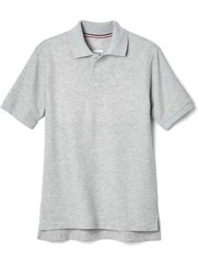 French Toast Boys Short Sleeve Pique Polo Uniform Shirt Gray, XXL, SZ 18/20, New