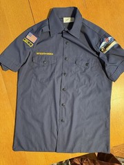 Venturing Cub Scout Shirt Youth XL Blue Short Sleeve Uniform, Patches USA