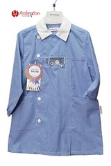 Child apron with light blue checkered pattern for nursery school AMBROSINO SAVIM