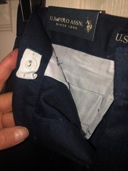 U.S POLO ASSN. School Uniform Flat Front Pants Boys 4 NAVY ADJUSTABLE WAIST NWT
