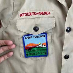 VTG BOY SCOUTS OF AMERICA Button Up Shirt Patches Size Youth 16