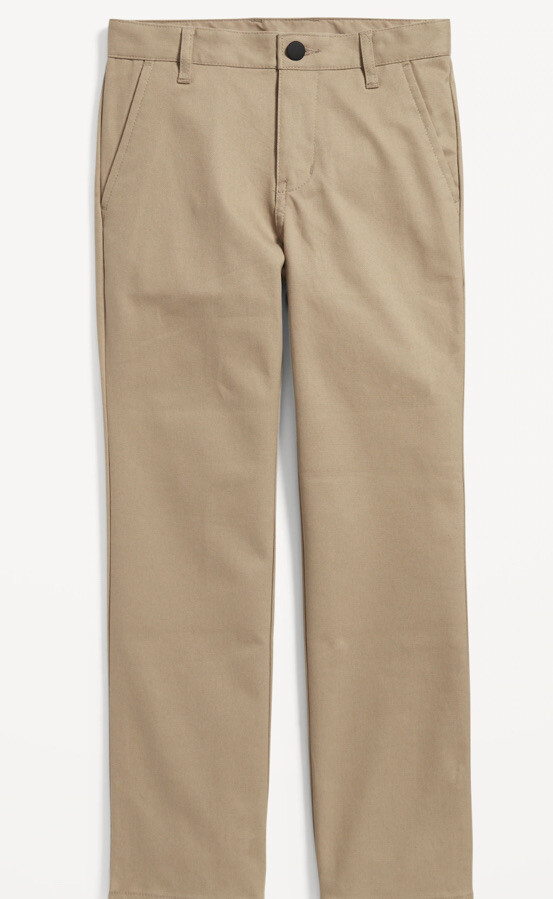 Old Navy Khaki Straight Built-In Flex Uniform Pants Boys 20 Plus NWT