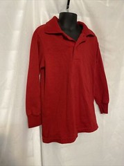 Jerzees Uniform Red Long Sleeve Top/Shirt Size Small Collared Boys Or Girls