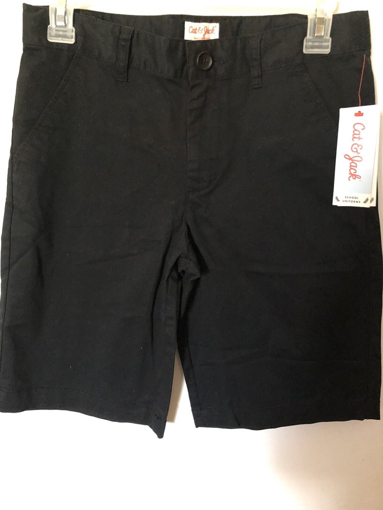 Boys Cat & Jack Uniform Shorts Size 14 Black With Adjustable Waist