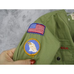 Vintage Boy Scouts of America Shirt Boys Large Official Uniform Patches 60s NY