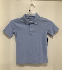 George Boys School Uniform Light Blue Short Sleeve Polo Shirt -Size Small (6-7)