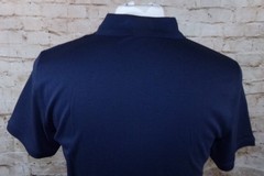 Lands’ End Uniform School Polo Boys Large Navy Blue Magnet Buttons Cotton NWT