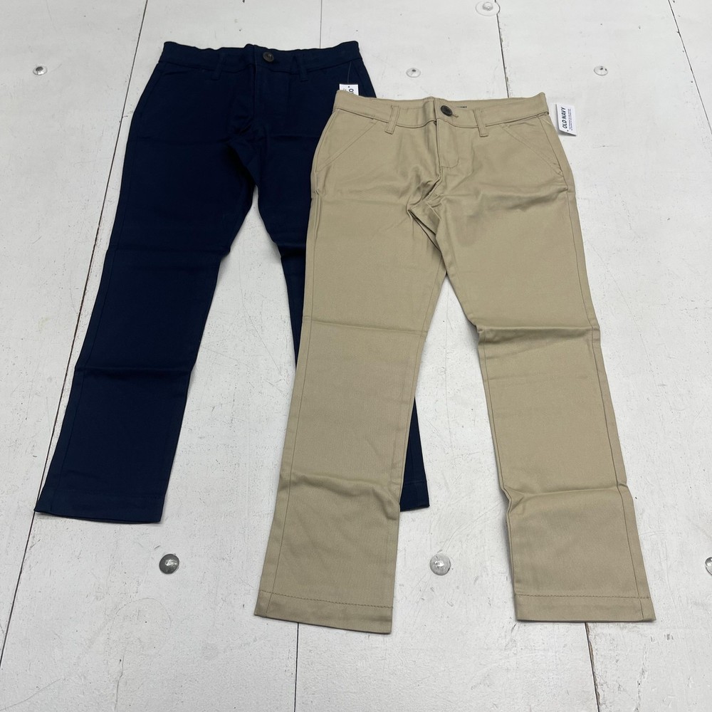 Old Navy Pants Boys 8 Khaki Navy Skinny Stretch 2 Pack School Uniform Chino