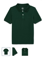3-Pack Wonder Nation Boys School Uniform Short Sleeve Pique Polo – Dk Green Sz L