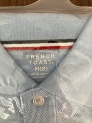 French Toast Boys Size M Long sleeve Collared Blue Polo Shirt Uniform