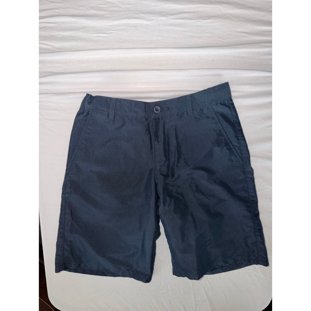 Nautica School Uniform Boy Navy Blue Flat Front Shorts Size 14 Regular Polyester