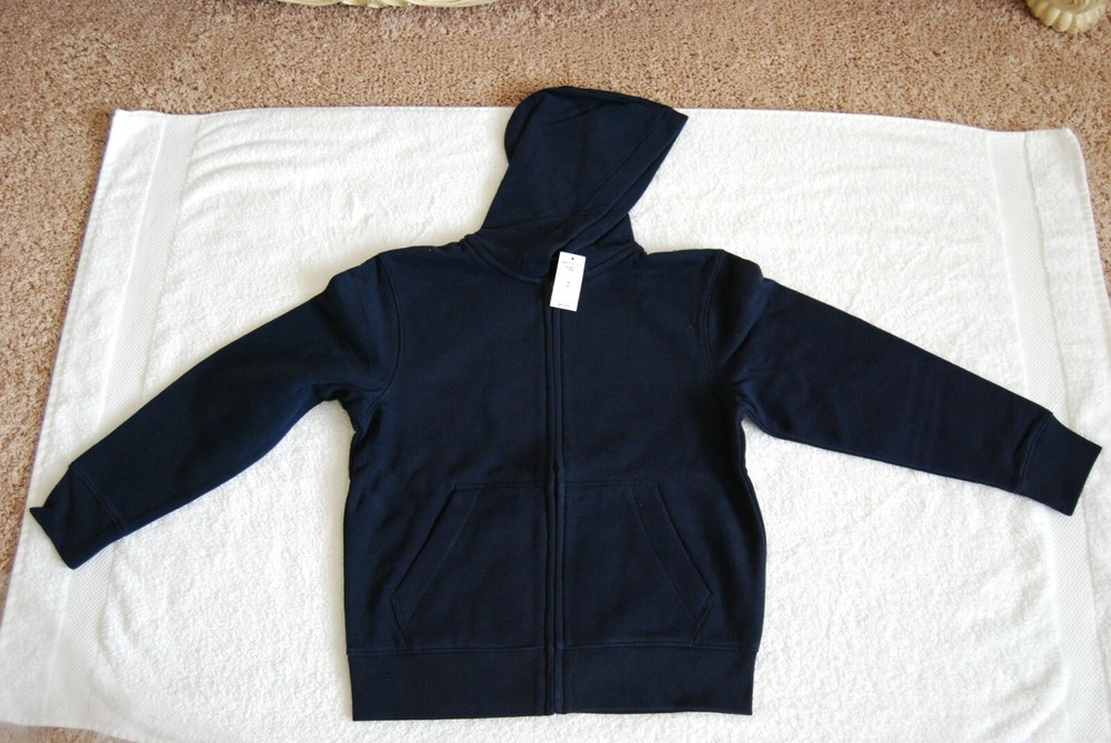 NEW Boy Size 8 GAP School Uniform Hoodie Navy Zipper